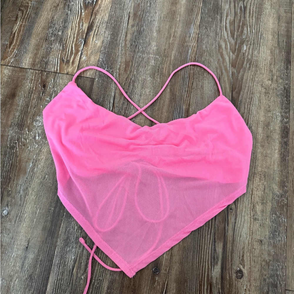 Princess Polly Pink Mesh Tank Top